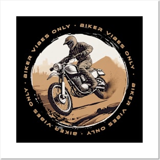 Biker vibes only motorcycle Posters and Art